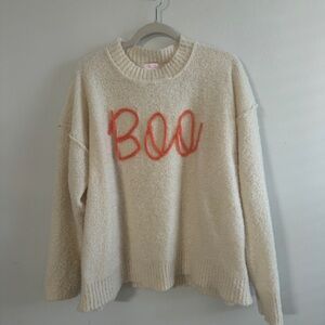 Pink Lily Boo Tencel Ivory Embroidered Sweater